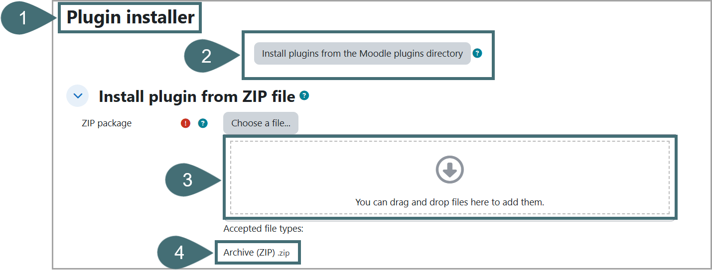 A screenshot of the Moodle plugin installer.